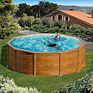 myPool Pool-Set Feeling (Durchmesser: 460 cm, Höhe: 120 cm, Holz, 19 m³)
