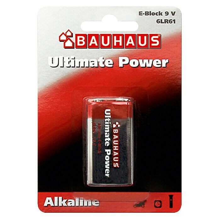BAUHAUS Alkaline-Batterie Ultimate Power (9-Volt-Block, Alkali-Mangan, 9 V, 1 Stk.)