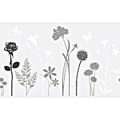 D-c-fix Static Premium Glasfolie (150 x 45 cm, Grau/Weiß, Blossom, Statisch haftend)