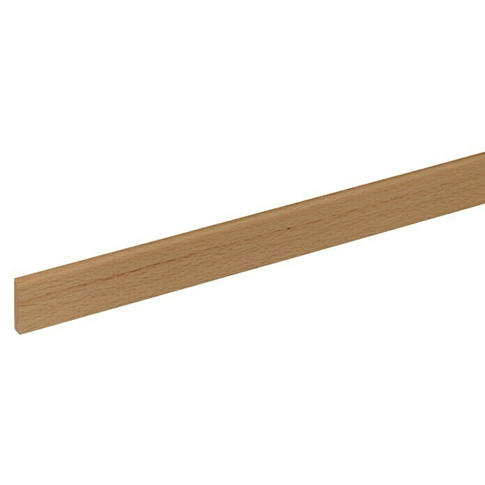 Listón de madera maciza (2,4 m x 5 mm x 29 mm, Haya natural, Barnizado)