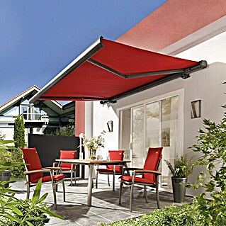 Sunfun Kazetna tenda (Crvene boje, Boja stalka: Antracit metalik, Širina: 4,5 m, Izvlačenje: 3 m)