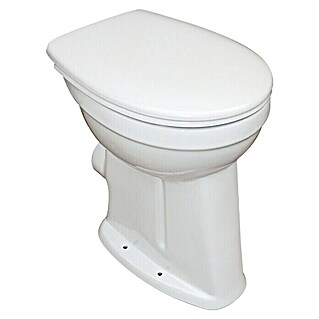 Camargue Staand toiletset Plus 100 (Met spoelrand, Voorzien van standaardglazuur, Spoelvorm: Vlak, Uitlaat toilet: Horizontaal, Wit)