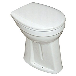 Camargue Set stajaća WC školjka s daskom Plus 100 (S rubom za pranje, Bez posebne glazure, Oblik ispiranja: Plosnato, WC odvod: Okomito, Bijele boje)