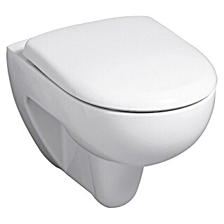 Geberit Renova Nr. 1 Set WC suspendido (Sin borde de descarga, Con esmalte antibacteriano, Forma de descarga: Profundo, Salida WC: Horizontal, Con asiento de WC)