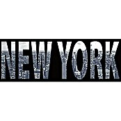 Kristall-Form Siebdruckspiegel Art of New York (140 x 50 cm, Schwarz/Nachtblau)