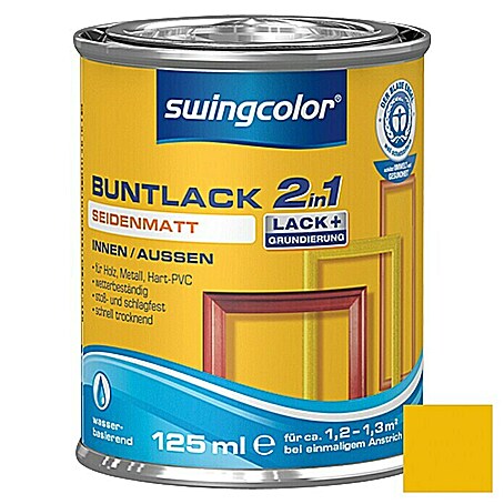 swingcolor 2in1 Buntlack (Rapsgelb, 125 ml, Seidenmatt)