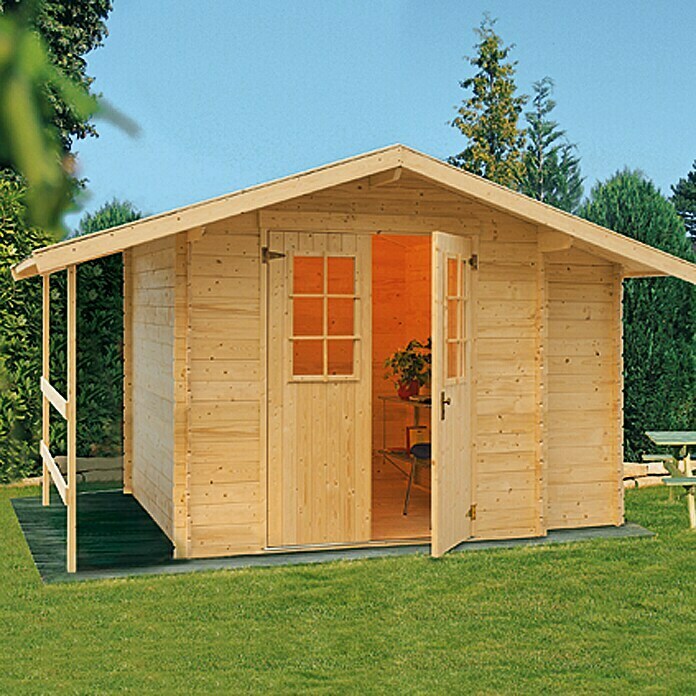 Drvena kućica Oslo (Drvo, Površina: 4,41 m², Debljina stijenke: 19 mm)