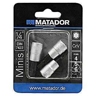 Matador Set dopsleutelinzetstukken (Inbus, 4mm, 5mm, 6mm)
