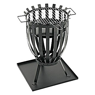 Grillstar Košara za loženje vatre Reno (Crne boje, Promjer: 35 cm)