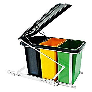 Venus Cubo de basura (3 x 8 l, Amarillo/Verde/Negro, Cuadrado, Plástico)