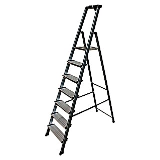 Krause Monto Escalera de tijera polivalente (Aluminio, 7 escalones, Altura de trabajo: 3,5 m)