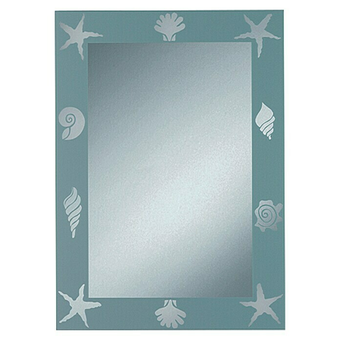 Kristall-Form Siebdruckspiegel Nemo (50 x 70 cm, Silber)