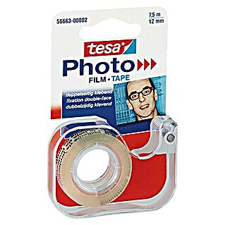 Tesa Photoklebefilm-Abroller (Farblos/Transparent, 1 x Transparenter Abroller, 1 x Rolle)