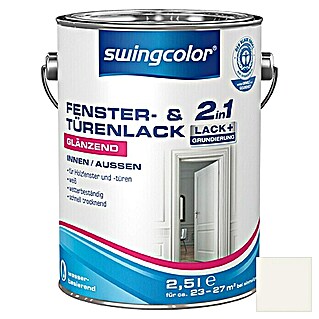 swingcolor 2in1 Fenster- & Türenlack (Weiß, 2,5 l, Glänzend, Schnelltrocknend)