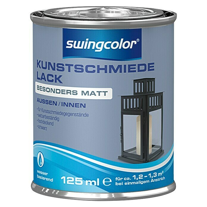 swingcolor Kunstschmiedelack (Schwarz, 125 ml, Stumpfmatt, Innen, Wasserbasiert)