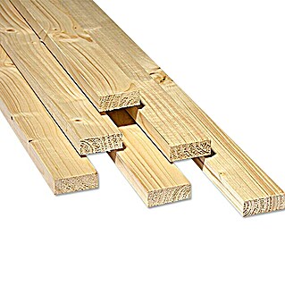 Listón de madera para soportes (200 x 3,6 x 1,8 cm, Abeto rojo/abeto, Lijado)