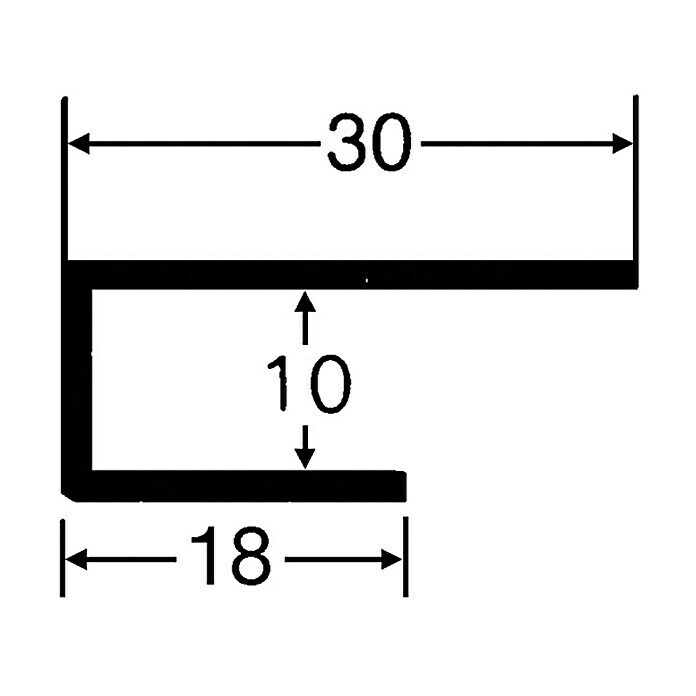 BaukulitVox Basic-Line Abschlussleiste (Grau, 3.000 x 30 x 10 mm)