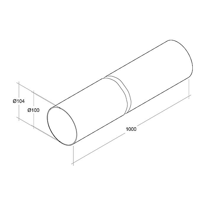 Air-Circle PVC-Rundrohr (Ø x L: 100 mm x 1 m, Max. Luftleistung: 300 m³/h)