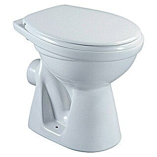 Camargue Arles Staand toilet (Met spoelrand, Voorzien van standaardglazuur, Spoelvorm: Vlak, Uitlaat toilet: Horizontaal, Wit)