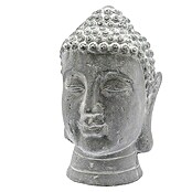 Buddhakopf (26 x 22 x 41 cm, Grau)