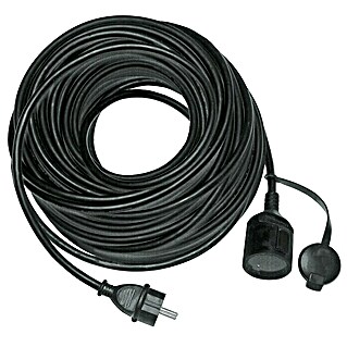 Cable de extensión de goma (50 m, IP44, Negro, H05RR-F3G1,5)