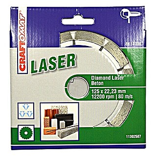Craftomat Diamantdoorslijpschijf Laser (Beton, Schijfdiameter: 125 mm)