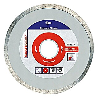 Craftomat Disco de corte de diamante (Baldosas, Diámetro disco: 115 mm)