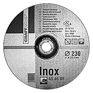 Craftomat Rezni disk AS 46-BF (Plemeniti čelik, Promjer rezne ploče: 230 mm, Debljina plohe: 1,9 mm)
