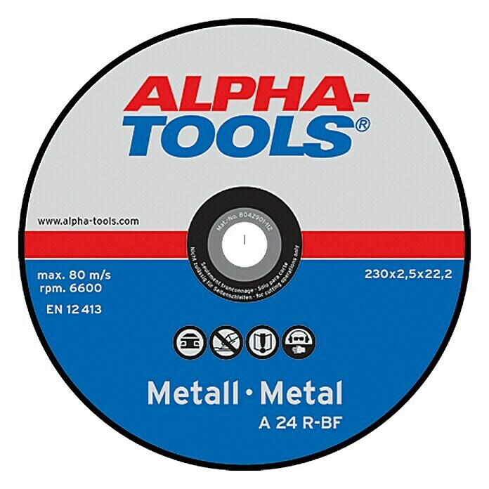 Alpha Tools Trennscheibe A 24R-BF (Geeignet für: Metall, Durchmesser Scheibe: 230 mm, Stärke Scheibe: 2,5 mm, 5 Stk.)