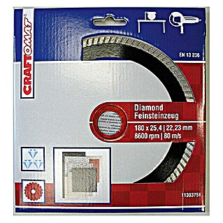 Craftomat Disco de corte de diamante (Gres porcelánico, Diámetro disco: 180 mm, Espesor disco: 2 mm)