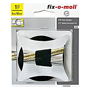 Fix-o-moll Klittenbandstrips Technic (5 m x 10 mm, Zwart)
