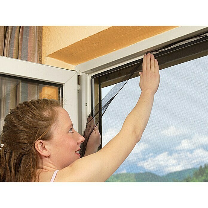 Easy Life Insektenschutzgitter (150 x 180 cm, Weiß, Klettbefestigung, Fenster)