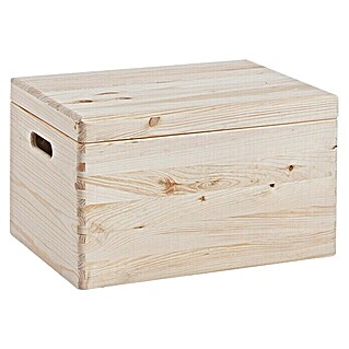 HolzFee Holzkiste 30 x 20 x 14 Holztruhe Deckel Holz Kiste Kasten Holzbox Kiefer 
