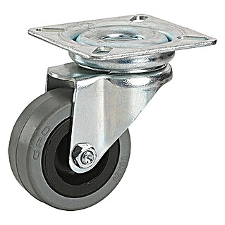 Stabilit Zwenkwiel met hoekijzer (Diameter rol: 50 mm, Draagkracht: 45 kg, Materiaal wiel: Rubber, Met plaat, Glijlager)