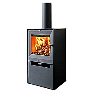 Aduro Estufa de leña 14 (6,5 kW, Volumen de calefacción: 334 m³, Con compartimento de madera, Negro)
