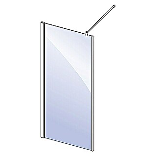 Camargue Vario Duschwand für Doppelpendeltür S37 (90 x 195 cm, Beschichtet, Stärke: 6 mm, Silber)