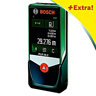 Bosch Medidor de distancia láser PLR 50 C (Gama de medición: 0,05 - 50 m, Bluetooth 4.0, ± 2 mm (distancia))