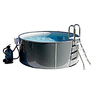 Malibu Pool-Set Premium (Ø x H: 500 x 120 cm, 22 m³, Anthrazit)