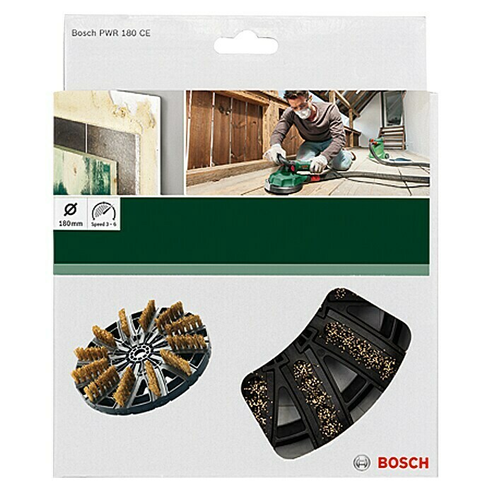 Bosch Cepillo de esmerilado de latón (Apto para: Bosch PWR 180 CE, Diámetro: 180 mm)