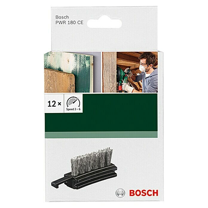 Bosch Cepillo de repuesto (Plástico, Apto para: Cepillos lijadores de plástico Bosch PWR 180 CE, 12 piezas)