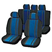 UniTec Autositz-Bezugset Newline (14-tlg., Schwarz/Blau, Geeignet für: Viele gängige PKW)