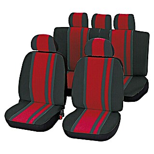 UniTEC Autositz-Bezugs-Set Newline (14 -tlg., Schwarz/Rot, Geeignet für: PKWs)
