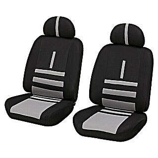 UniTEC Autositz-Bezugs-Set Twin (6 -tlg., Schwarz/Beige, Geeignet für: PKWs)