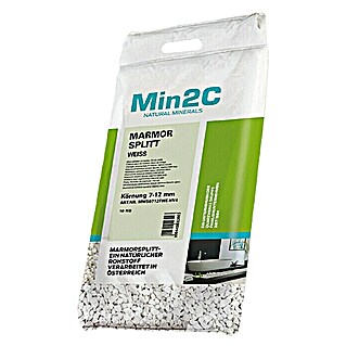 Min2C Marmorsplitt (Weiß, Körnung: 7 mm - 12 mm, 10 kg)