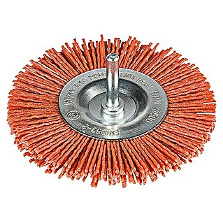 Craftomat Cepillo de disco de alambre de nylon (Específico para: Portabrocas, Diámetro: 100 mm, Diámetro vástago: 6 mm)