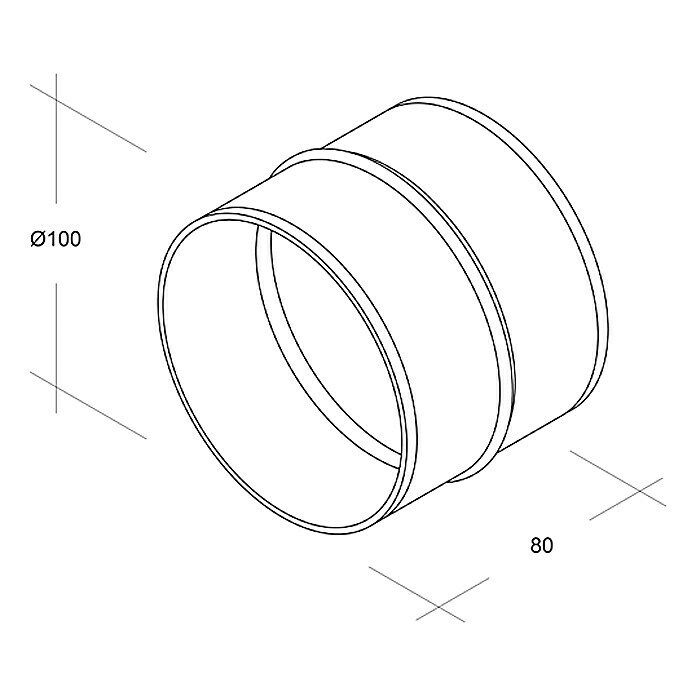 Air-Circle Schlauchverbinder (Durchmesser: 100 mm, Verzinkt)
