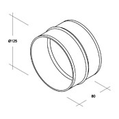 Air-Circle Schlauchverbinder (Durchmesser: 125 mm, Verzinkt)