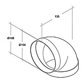 Air-Circle Rundrohr-Bogen (Durchmesser: 100 mm, Winkel: 90 °)