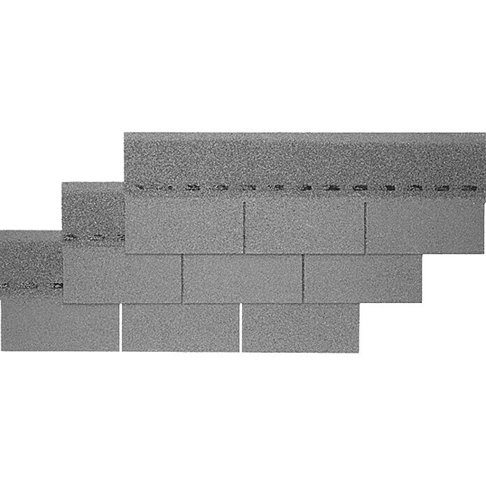 Rechteckschindel (Grau, 2 m², Bitumen)