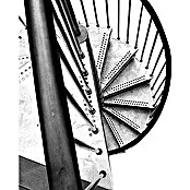 Fontanot Arké Escalera de caracol para exterior Civik Zink (Diámetro: 120 cm, Altura de planta: 252 - 305 cm, Número de escalones: 13 uds.)